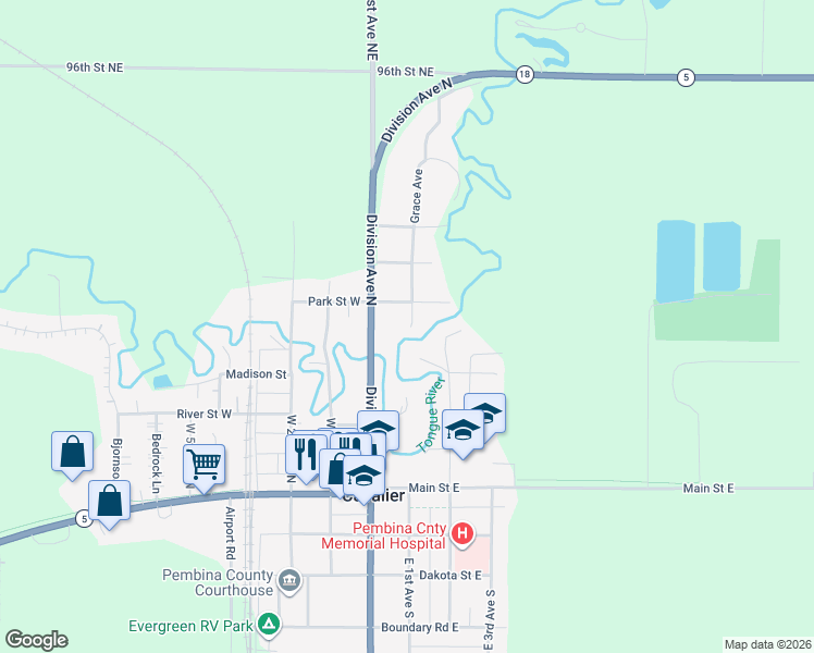 map of restaurants, bars, coffee shops, grocery stores, and more near 313 Shady Loop in Cavalier