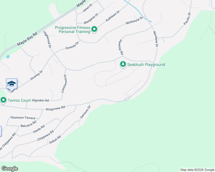 map of restaurants, bars, coffee shops, grocery stores, and more near 3228 Woodrush Drive in Cowichan Valley
