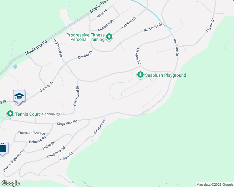 map of restaurants, bars, coffee shops, grocery stores, and more near 3257 Woodrush Drive in Cowichan Valley