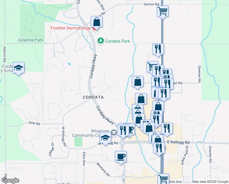 map of restaurants, bars, coffee shops, grocery stores, and more near 465 West Stuart Road in Bellingham