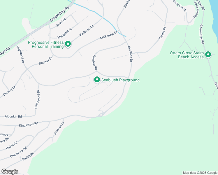 map of restaurants, bars, coffee shops, grocery stores, and more near 3116 Woodrush Drive in Cowichan Valley