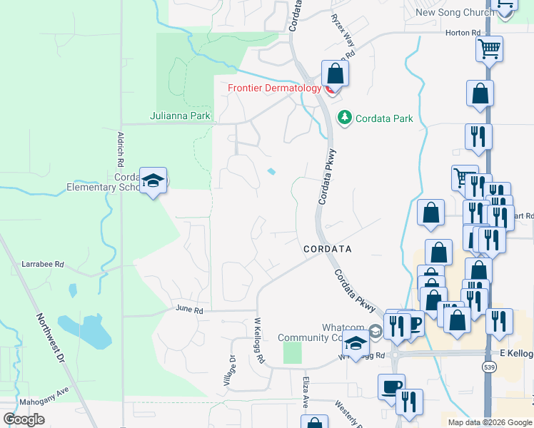 map of restaurants, bars, coffee shops, grocery stores, and more near 5064 Festival Boulevard in Bellingham