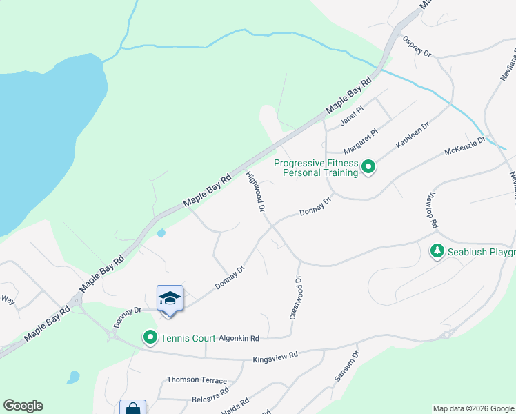 map of restaurants, bars, coffee shops, grocery stores, and more near 6386 Highwood Drive in Duncan