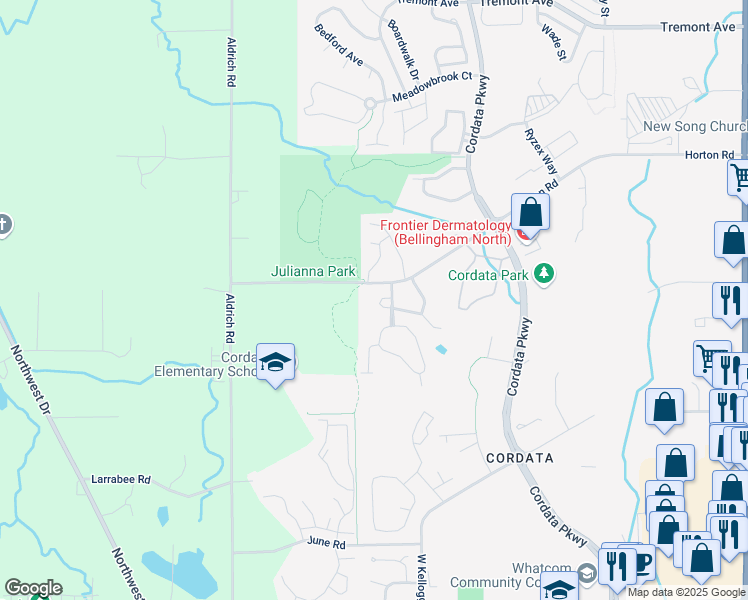 map of restaurants, bars, coffee shops, grocery stores, and more near 663 West Horton Way in Bellingham
