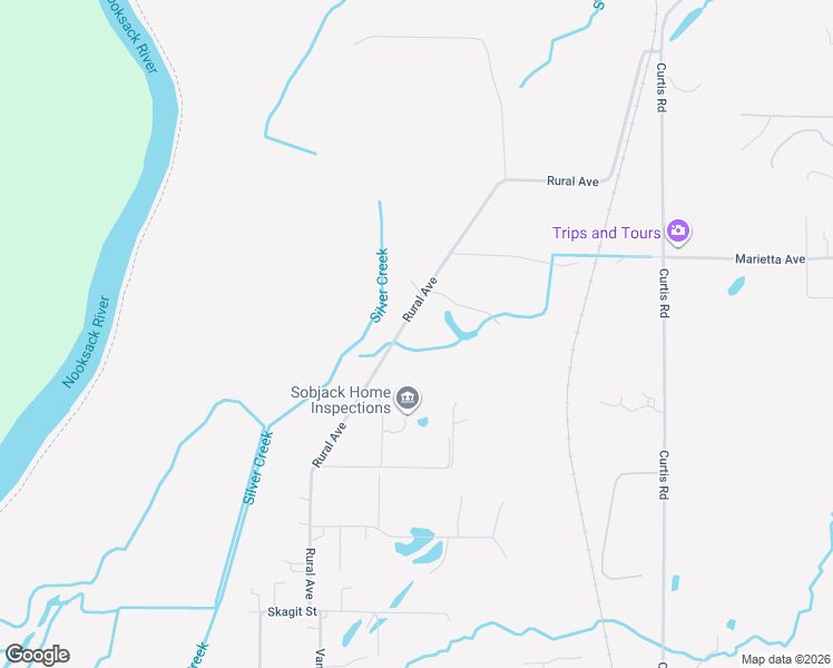 map of restaurants, bars, coffee shops, grocery stores, and more near 4496 Rural Avenue in Bellingham