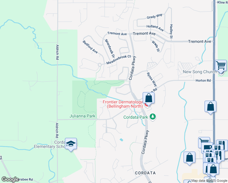 map of restaurants, bars, coffee shops, grocery stores, and more near 4567 El Dorado Way in Bellingham