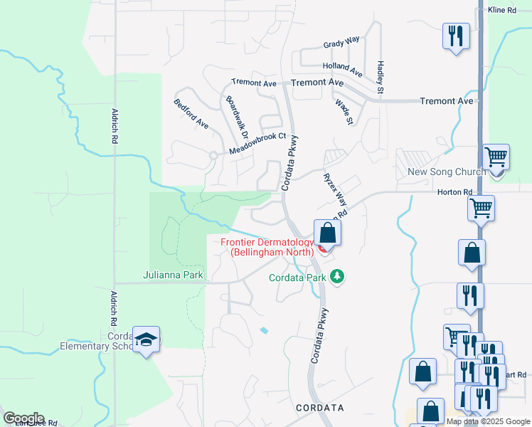 map of restaurants, bars, coffee shops, grocery stores, and more near 2 El Dorado Way in Bellingham
