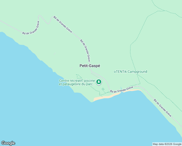 map of restaurants, bars, coffee shops, grocery stores, and more near Boulevard de Grande Greve in La Côte-de-Gaspé