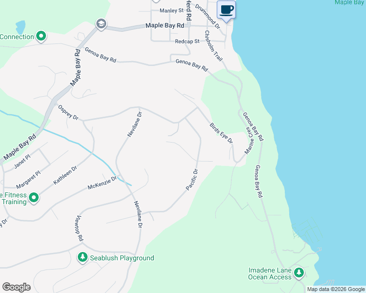 map of restaurants, bars, coffee shops, grocery stores, and more near 6490 Pacific Drive in Duncan