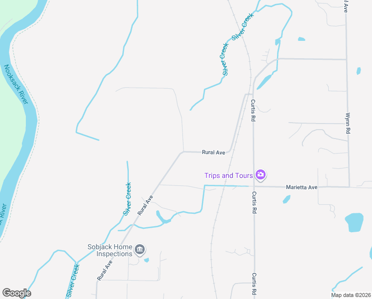 map of restaurants, bars, coffee shops, grocery stores, and more near 4591 Rural Avenue in Bellingham