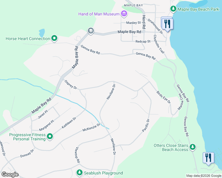 map of restaurants, bars, coffee shops, grocery stores, and more near 6560 Nevilane Drive in Duncan