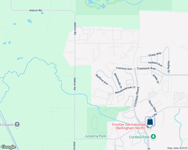 map of restaurants, bars, coffee shops, grocery stores, and more near 4675 Bedford Avenue in Bellingham