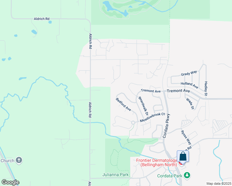 map of restaurants, bars, coffee shops, grocery stores, and more near 4675 Bedford Avenue in Bellingham