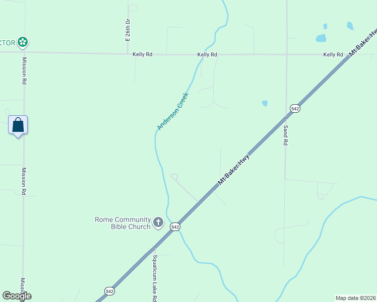 map of restaurants, bars, coffee shops, grocery stores, and more near 2802 Mount Baker Highway in Bellingham