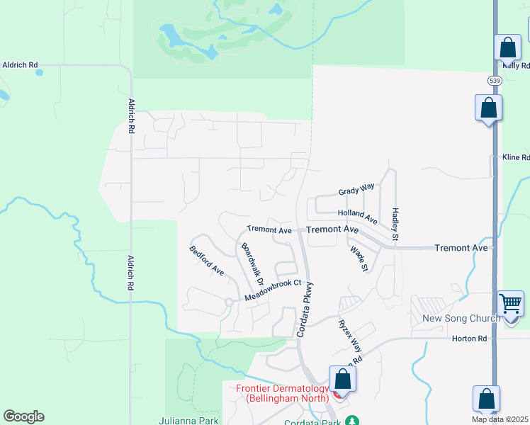 map of restaurants, bars, coffee shops, grocery stores, and more near 516 Tremont Avenue in Bellingham