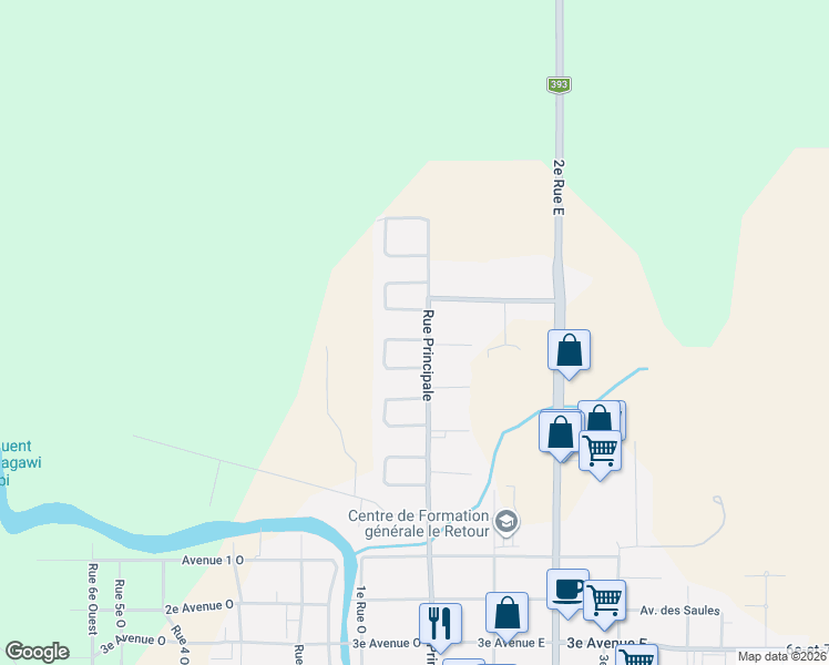 map of restaurants, bars, coffee shops, grocery stores, and more near 329 Place Trois Cents in La Sarre
