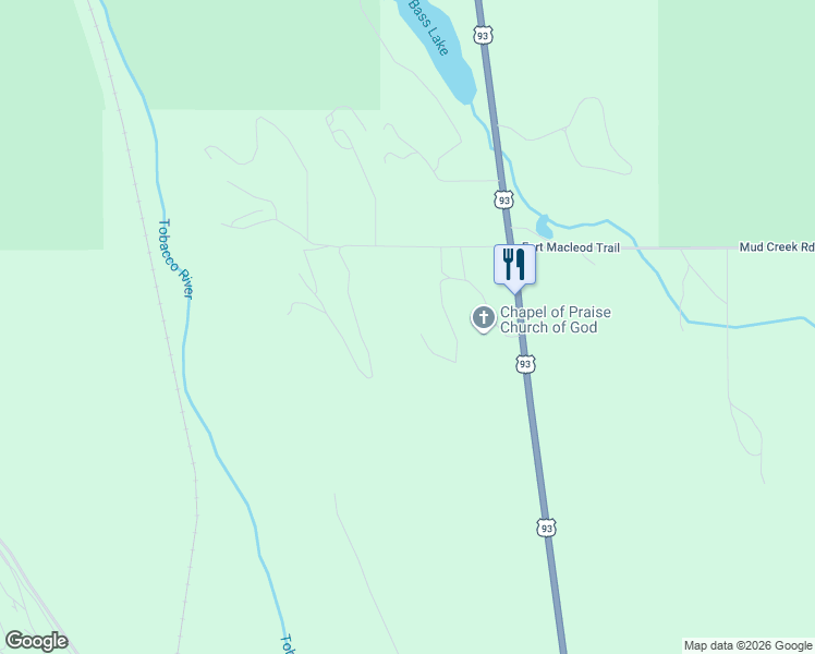 map of restaurants, bars, coffee shops, grocery stores, and more near 6470 U.S. 93 in Fortine
