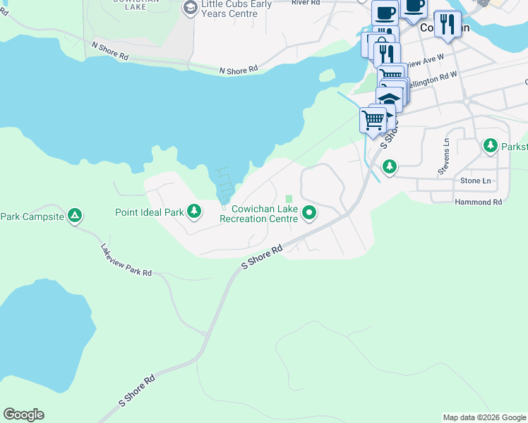 map of restaurants, bars, coffee shops, grocery stores, and more near 248 Tal Road in Mesachie Lake