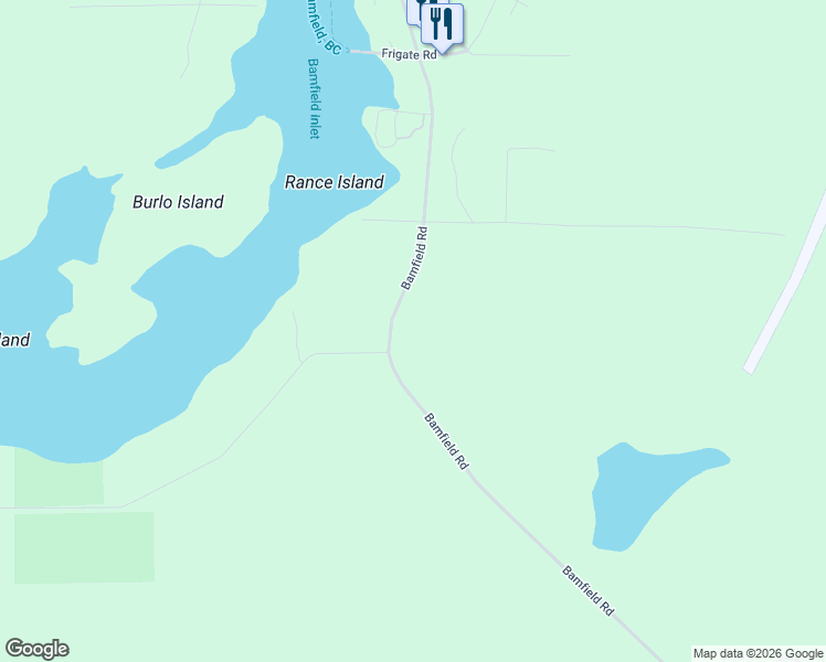 map of restaurants, bars, coffee shops, grocery stores, and more near 550 Bamfield Road in Bamfield
