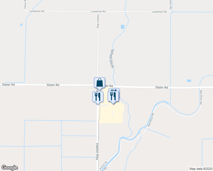 map of restaurants, bars, coffee shops, grocery stores, and more near Slater Road in Ferndale
