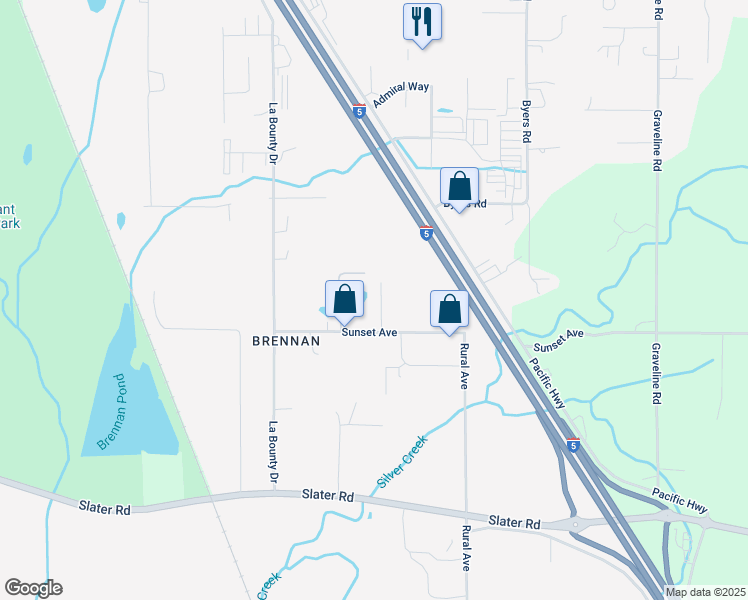 map of restaurants, bars, coffee shops, grocery stores, and more near 4981 Sunset Park Place in Ferndale