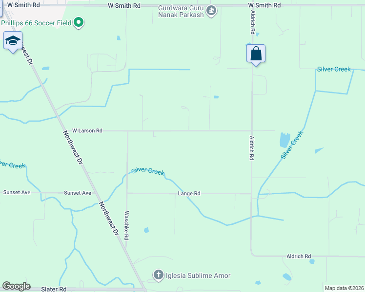 map of restaurants, bars, coffee shops, grocery stores, and more near 795 West Larson Road in Bellingham