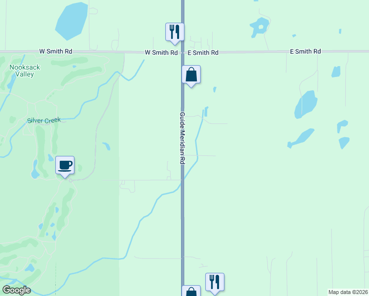 map of restaurants, bars, coffee shops, grocery stores, and more near 5156 Guide Meridian in Bellingham