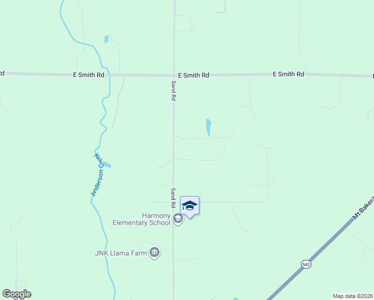 map of restaurants, bars, coffee shops, grocery stores, and more near 5196 Sand Road in Bellingham