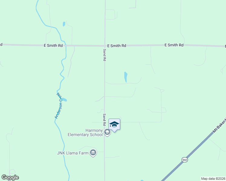 map of restaurants, bars, coffee shops, grocery stores, and more near 5196 Sand Road in Bellingham