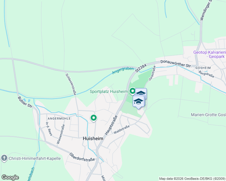 map of restaurants, bars, coffee shops, grocery stores, and more near 31 In der Kappl in Huisheim