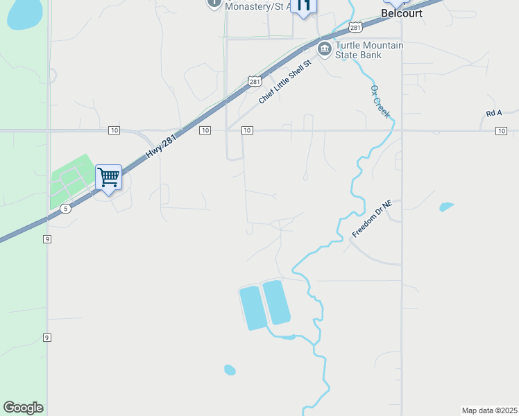 map of restaurants, bars, coffee shops, grocery stores, and more near 652 Anderson Lane Northeast in Belcourt