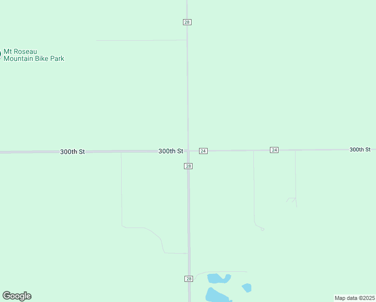 map of restaurants, bars, coffee shops, grocery stores, and more near County Road 28 in Roseau