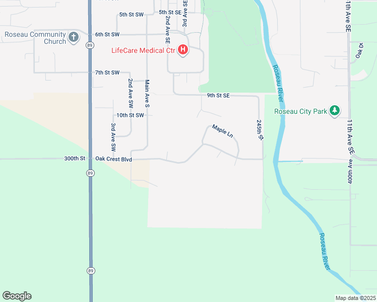 map of restaurants, bars, coffee shops, grocery stores, and more near 307 Oak Crest Boulevard in Roseau