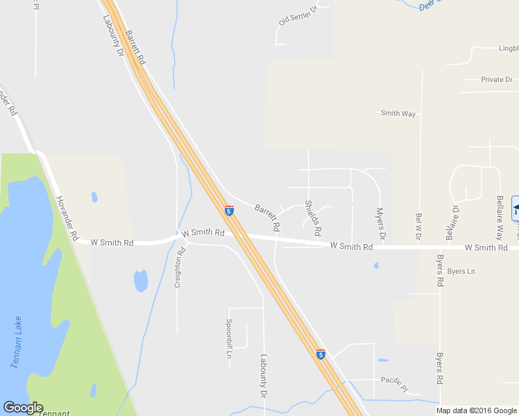 map of restaurants, bars, coffee shops, grocery stores, and more near 5422 Barrett Road in Ferndale