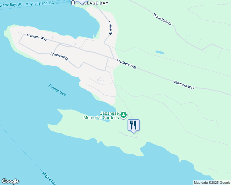 map of restaurants, bars, coffee shops, grocery stores, and more near 273 Leighton Lane in Mayne Island