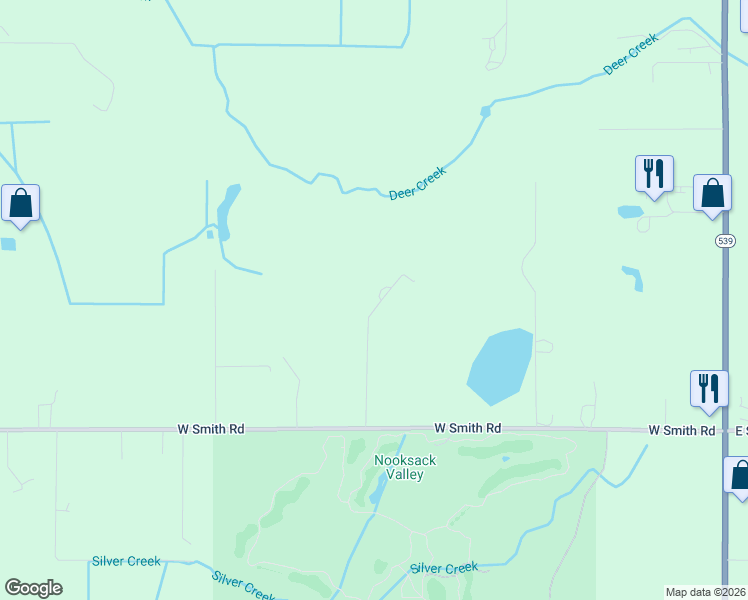 map of restaurants, bars, coffee shops, grocery stores, and more near 368 West Smith Road in Bellingham