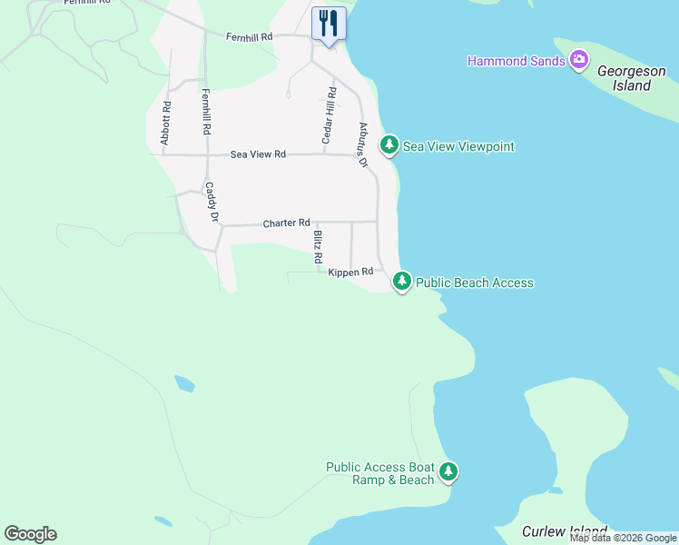 map of restaurants, bars, coffee shops, grocery stores, and more near Kippen Road in Mayne Island