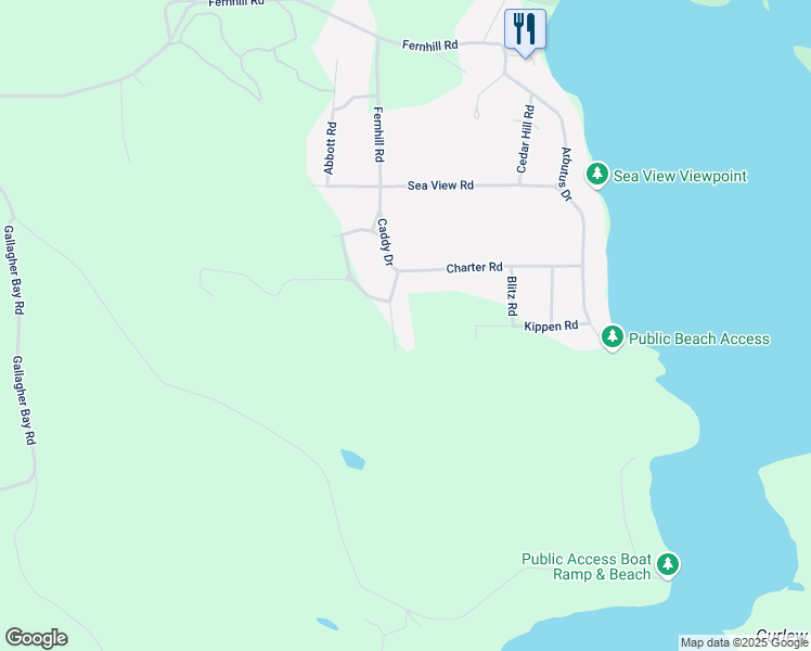 map of restaurants, bars, coffee shops, grocery stores, and more near 706 Charter Road in Mayne Island