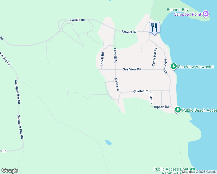 map of restaurants, bars, coffee shops, grocery stores, and more near 552 Club Crescent in Mayne Island