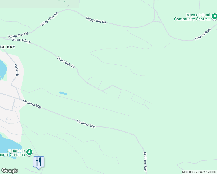 map of restaurants, bars, coffee shops, grocery stores, and more near 367 Wood Dale Drive in Mayne Island