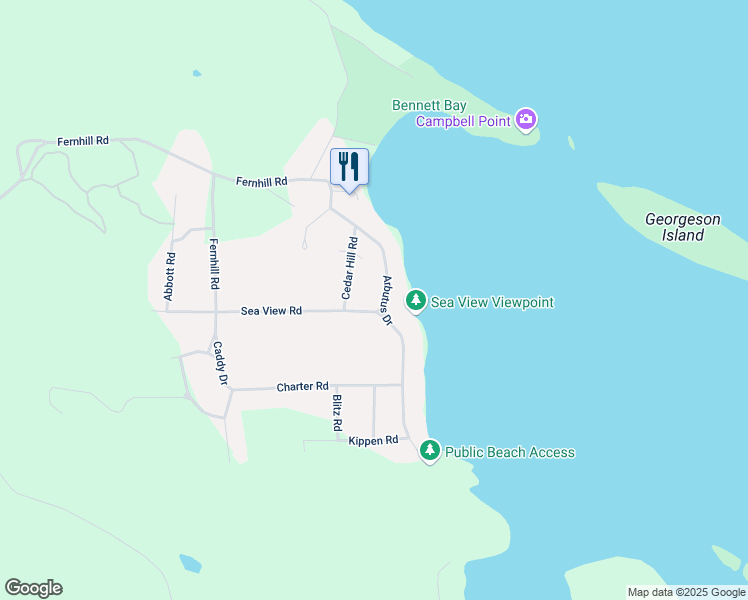 map of restaurants, bars, coffee shops, grocery stores, and more near 531 Arbutus Drive in Mayne Island
