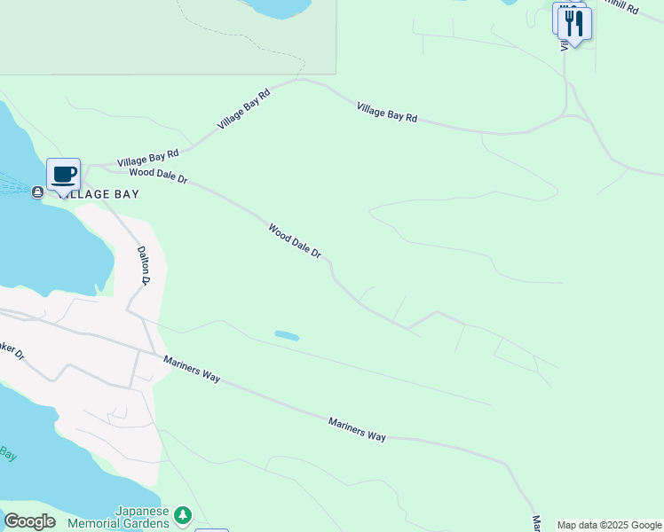 map of restaurants, bars, coffee shops, grocery stores, and more near Wood Dale Drive in Mayne Island