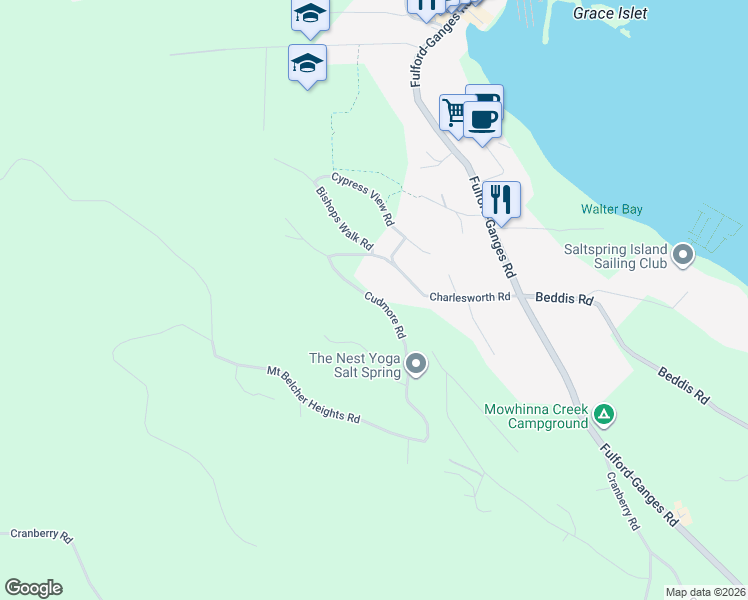map of restaurants, bars, coffee shops, grocery stores, and more near 281 Cudmore Road in Capital