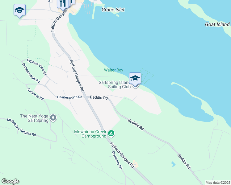 map of restaurants, bars, coffee shops, grocery stores, and more near 118 Douglas Road in Capital Regional District