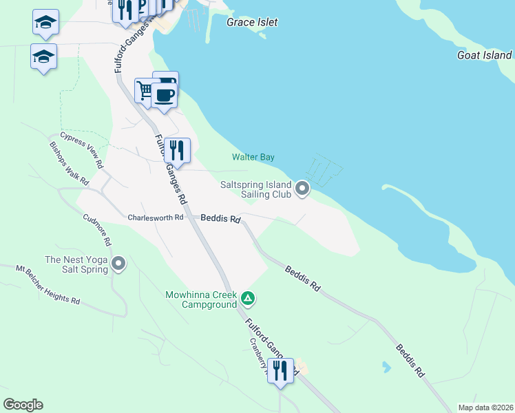 map of restaurants, bars, coffee shops, grocery stores, and more near 110 Douglas Road in Capital