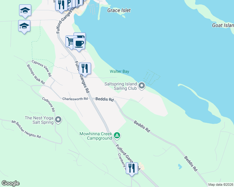 map of restaurants, bars, coffee shops, grocery stores, and more near 110 Douglas Road in Capital