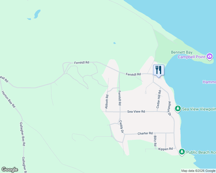 map of restaurants, bars, coffee shops, grocery stores, and more near 493 Abbott Road in Mayne Island