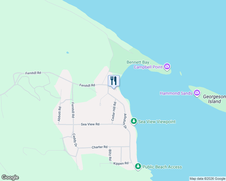map of restaurants, bars, coffee shops, grocery stores, and more near 494 Arbutus Drive in Mayne Island