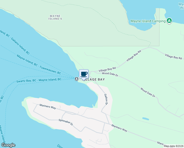 map of restaurants, bars, coffee shops, grocery stores, and more near 492 Dalton Drive in Mayne Island