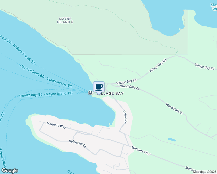 map of restaurants, bars, coffee shops, grocery stores, and more near 492 Dalton Drive in Mayne Island